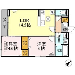 D-room沖野上Ⅱ（D)の物件間取画像